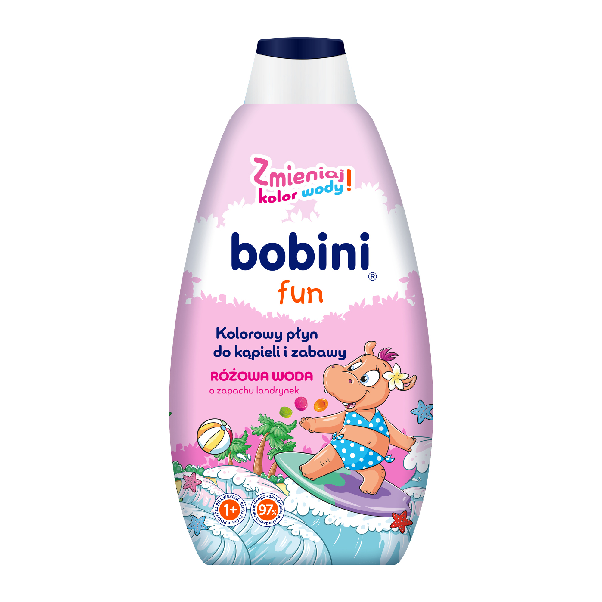 Bobini Fun kolorowy płyn do kąpieli różowa woda, 500 ml zdjęcie