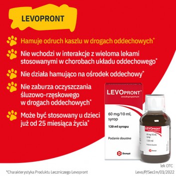 Levopront, 60 mg/10 ml, syrop, 120 ml