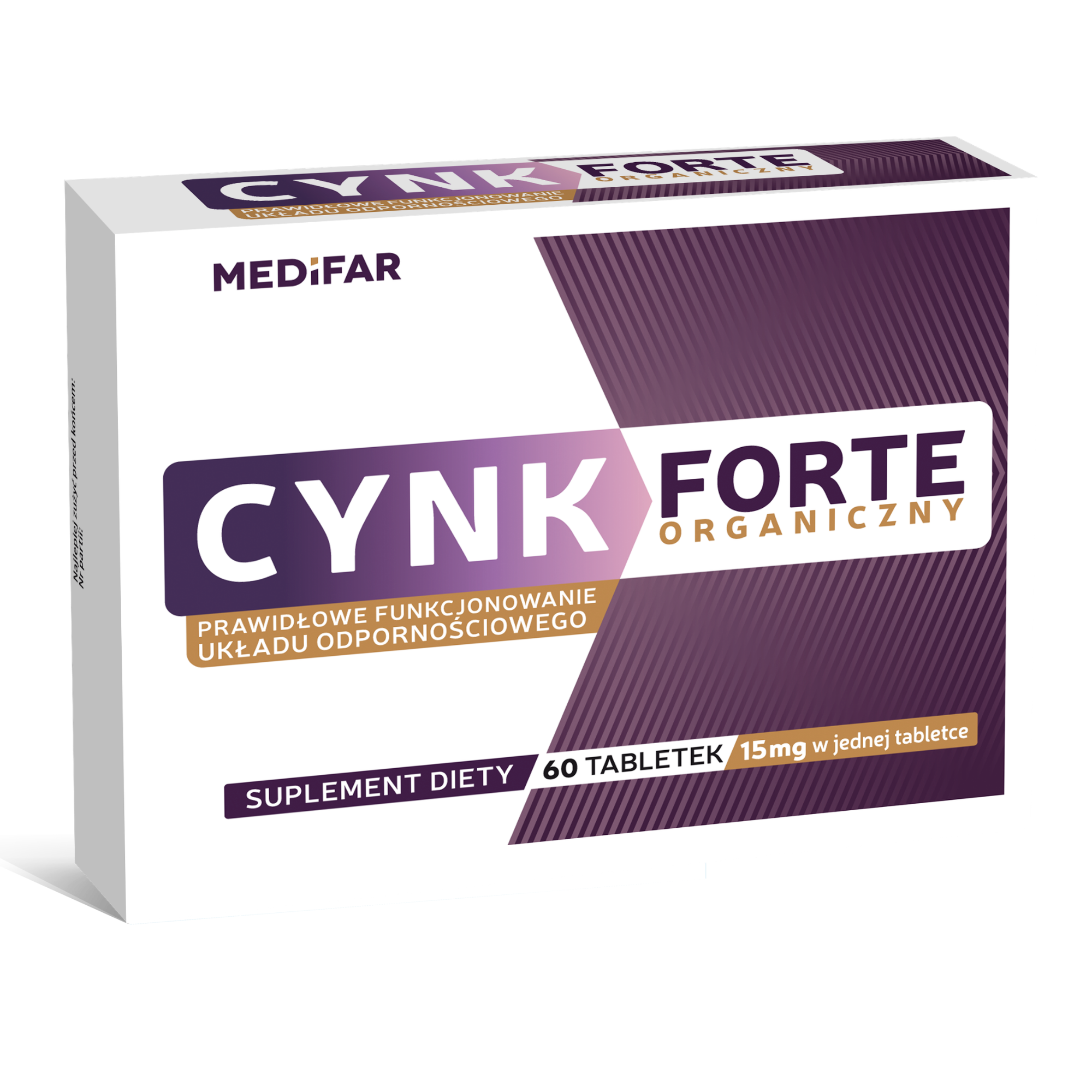 MediFar, Cynk organiczny forte, tabletki, 60 sztuk