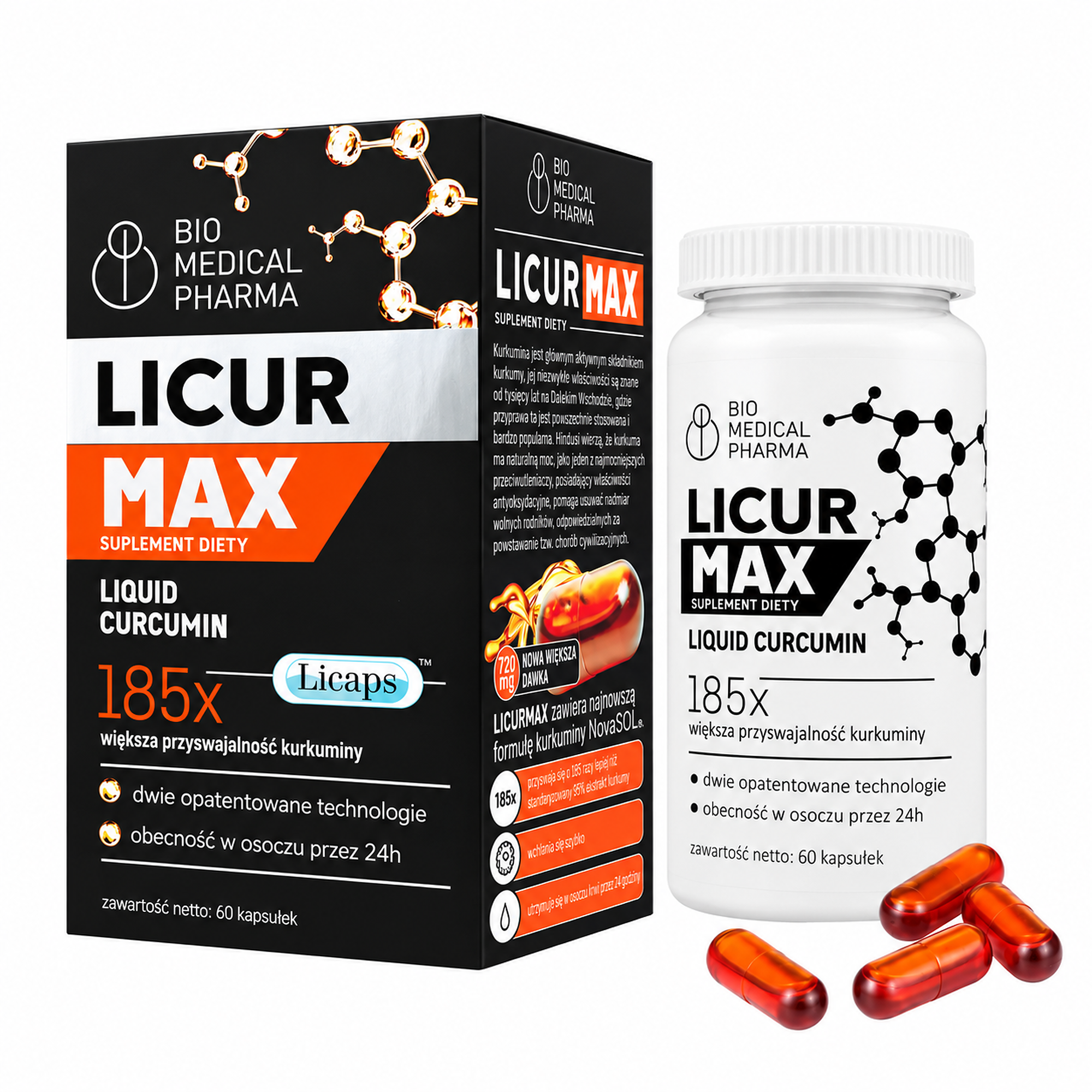 Bio Medical Pharma Licur Max płynna kurkumina, 60 kapsułek zdjęcie