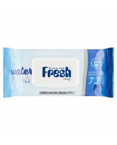 Fresh Baby Chusteczki nawilżane z klipsem niebieskie, 72 sztuki zdjęcie