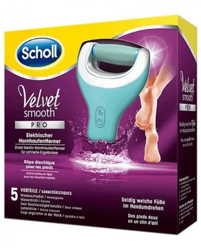 Scholl Velvet Smooth Pro (Wet&Dry) elektryczny pilnik do stóp (z ładowarką ) 1 sztuka zdjęcie