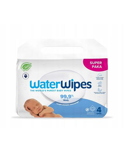WaterWipes Chusteczki nawilżane 99,9% wody i kropla ekstraktu owocowego 100% biodegradowalne, 4 x 60 sztuk zdjęcie