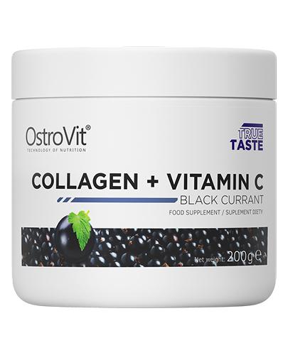 OstroVit Collagen + Vitamin C Black Currant Odżywka o smaku czarnej porzeczki - 200 g - cena, opinie, stosowanie zdjęcie