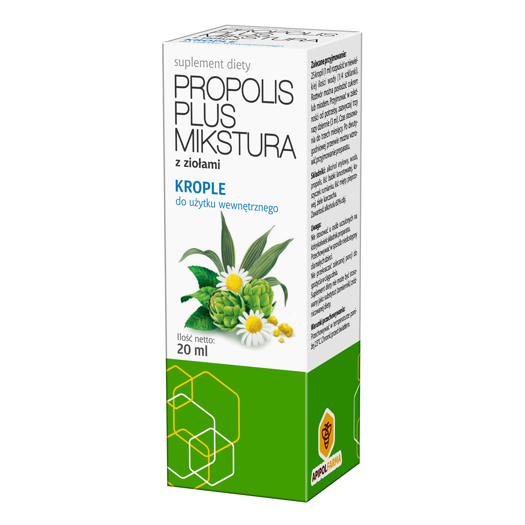 FARMINA Propolis Plus Mikstura z ziołami - 20 ml - układ trawienny - cena, opinie, wskazana zdjęcie
