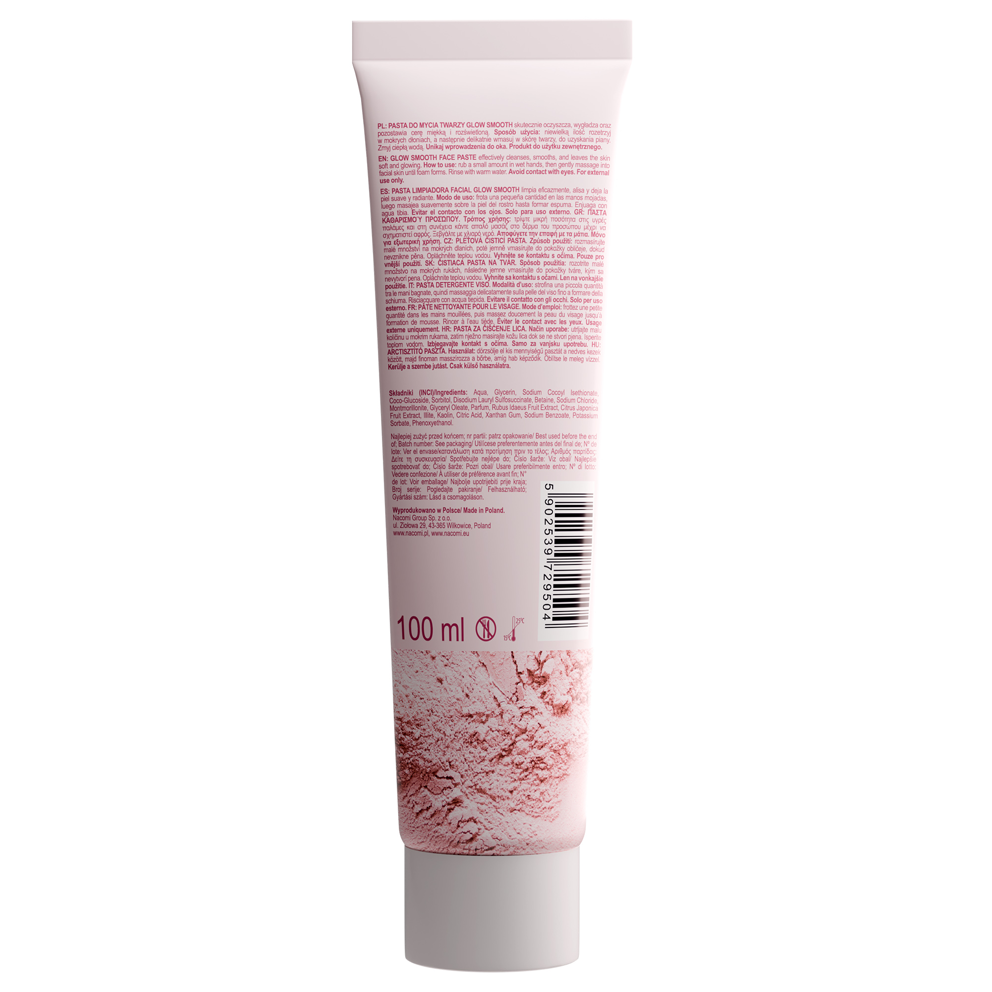 Nacomi Pasta do mycia twarzy - Glow Smooth, 100 ml