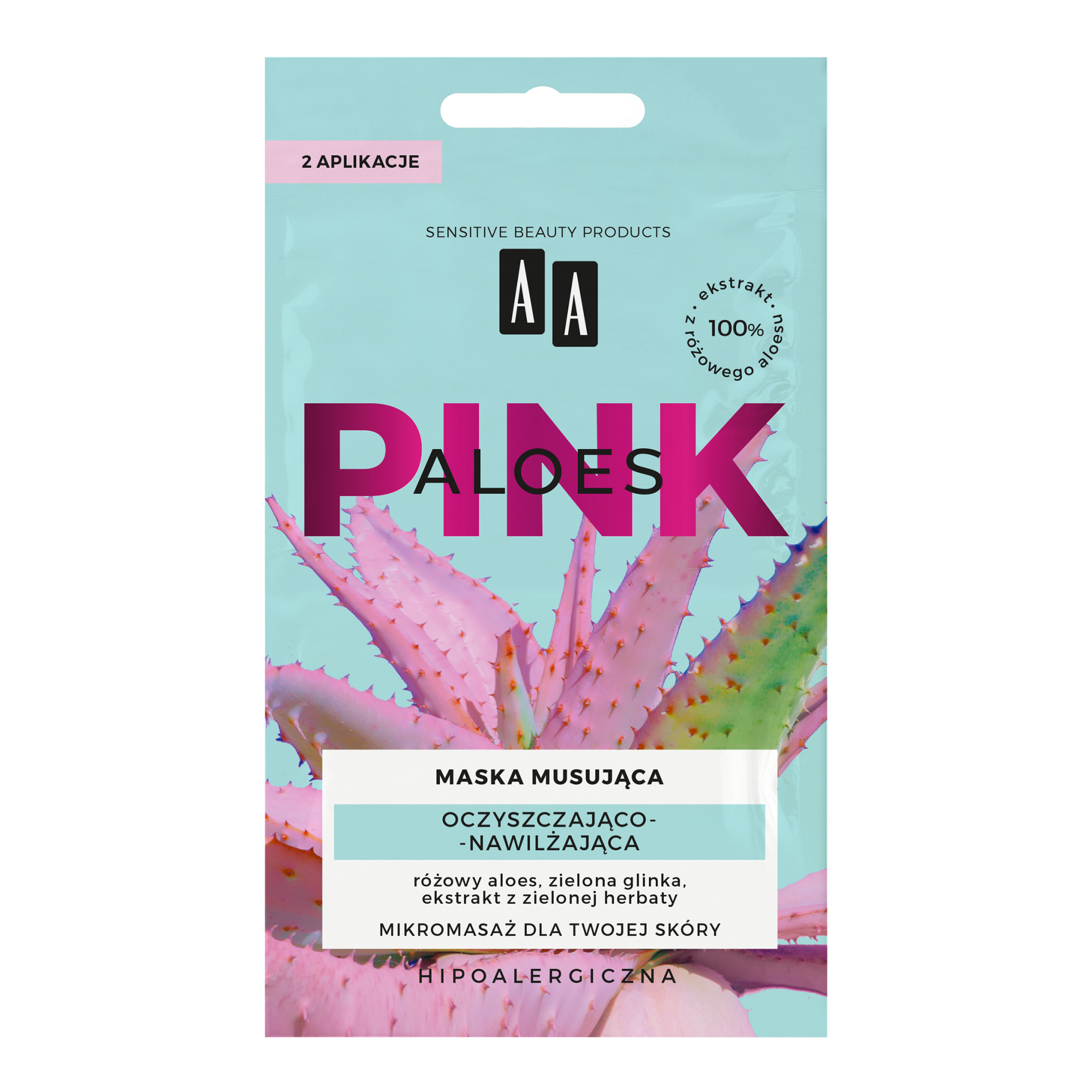 AA Aloes Pink maska musująca oczyszczająco-nawilżająca 8 g zdjęcie