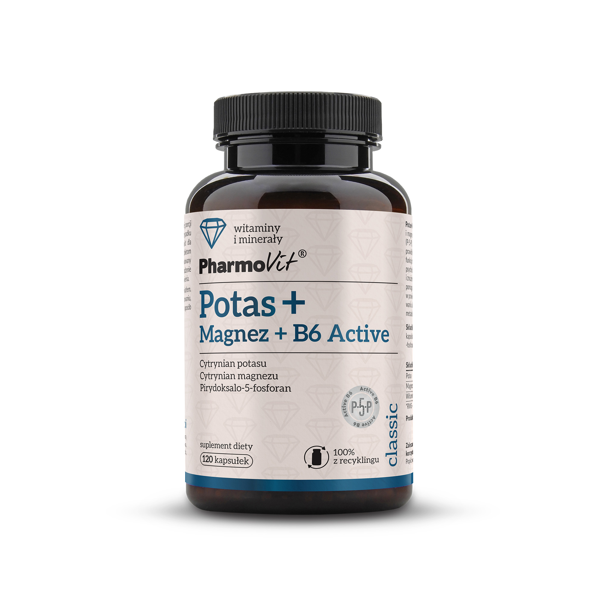 PharmoVit Potas + Magnez + B6 Active, kapsułki, 120 sztuk zdjęcie
