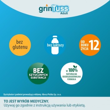 ABOCA Grintuss Adult Syrop - 128 g. Na suchy i mokry kaszel u dzieci od 12. r. ż. i dorosłych.