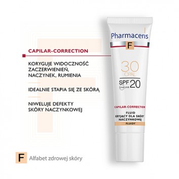Pharmaceris F Capilar-Correction 30 Opal fluid kryjący SPF20 dla skóry naczynkowej 30 ml