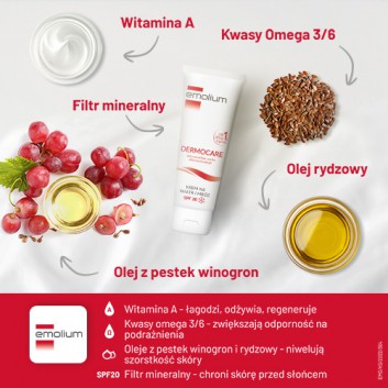 Emolium Dermocare, krem na wiatr i mróz SPF 20, 75 ml