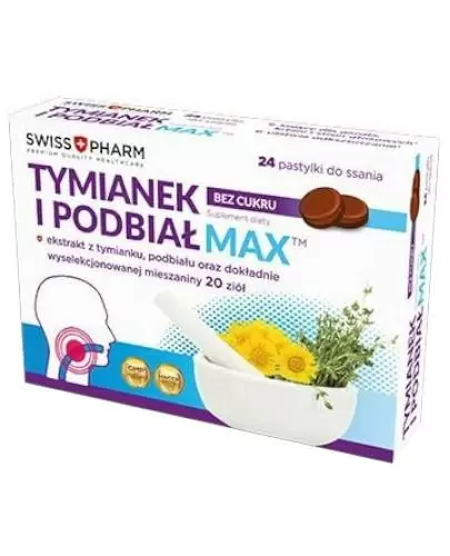 Tymianek i Podbiał Max bez cukru, 24 pastylki zdjęcie