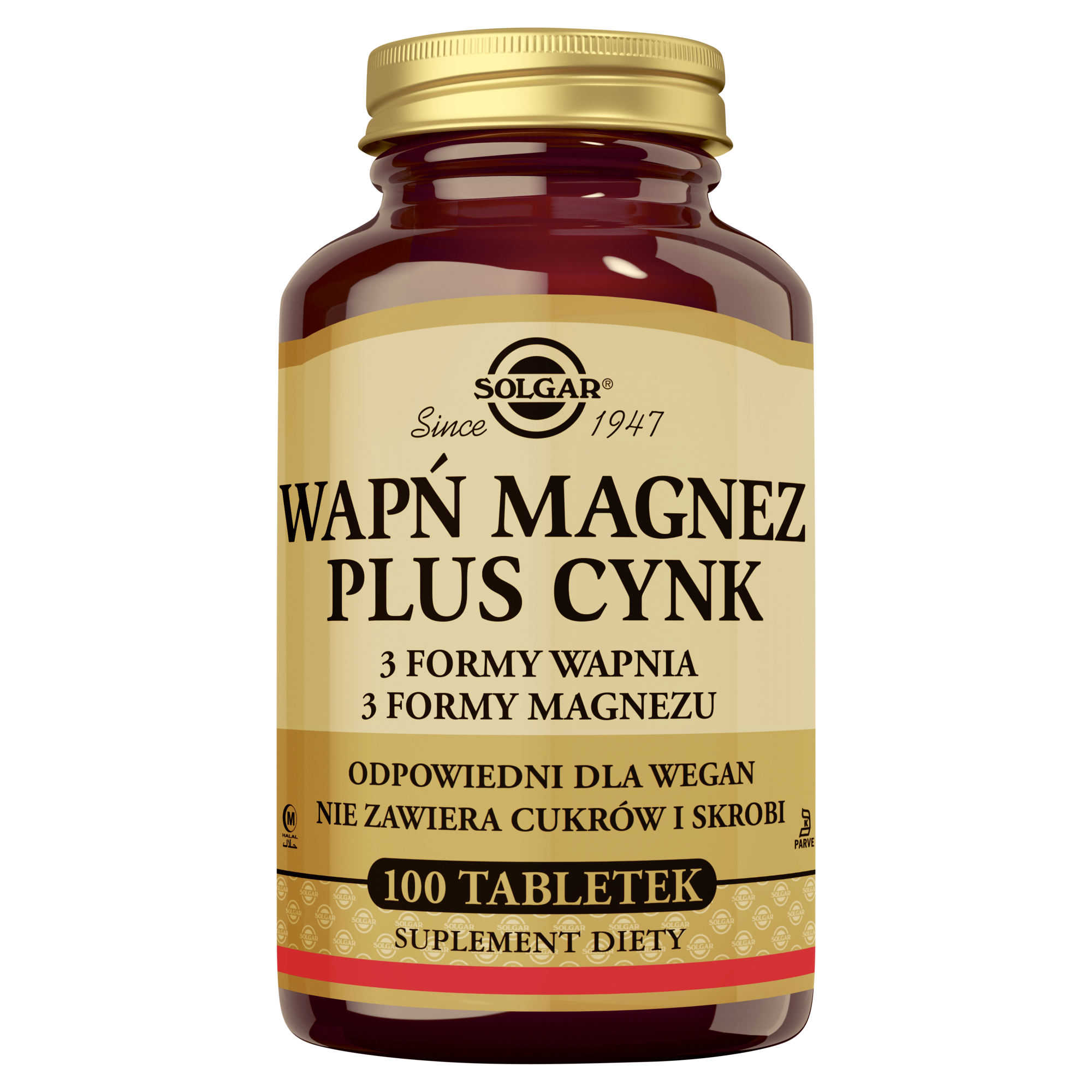 Solgar Wapń Magnez Cynk 100 tabletek zdjęcie
