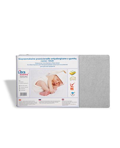 Libra babies nieprzemakalne prześcieradło antyalergiczne z gumką 120 x 60 szary, 1 szt., cena, opinie, wskazania zdjęcie