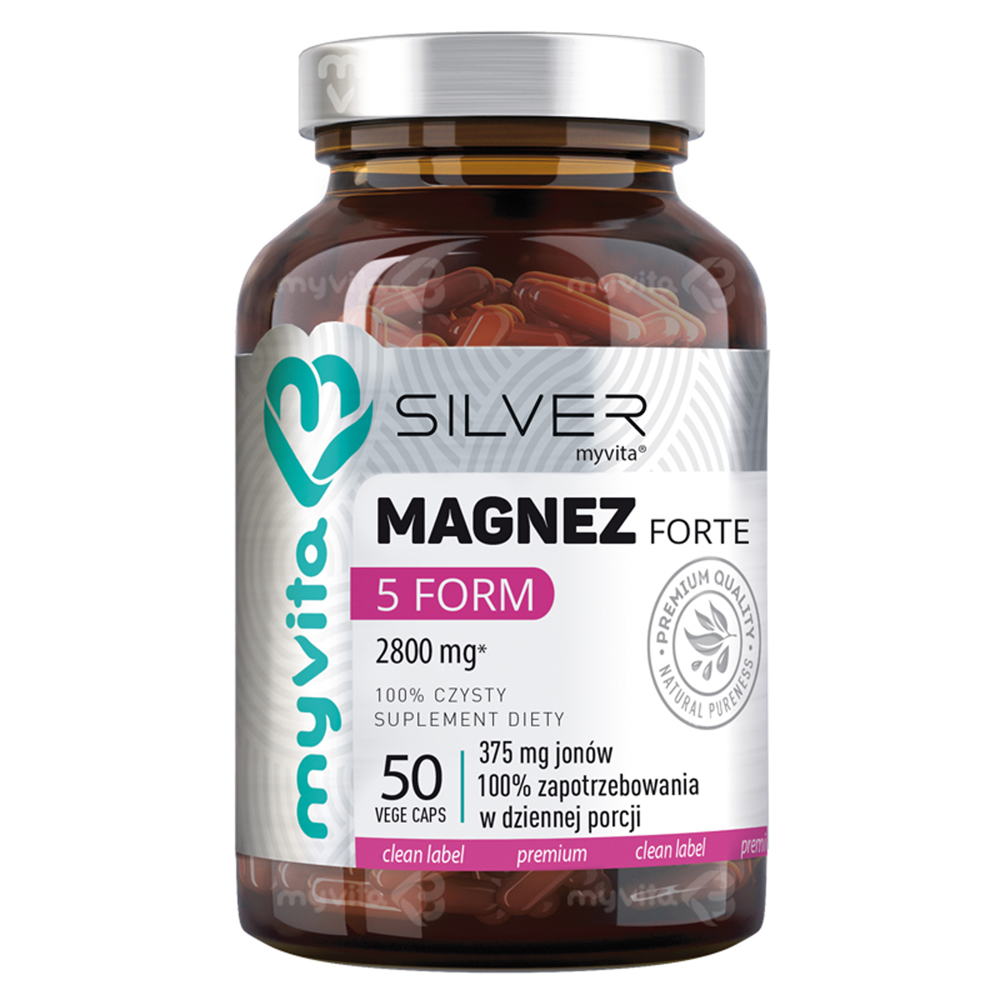 MyVita, Magnez Forte 5 Form Silver Pure 100%, kapsułki, 50 sztuk