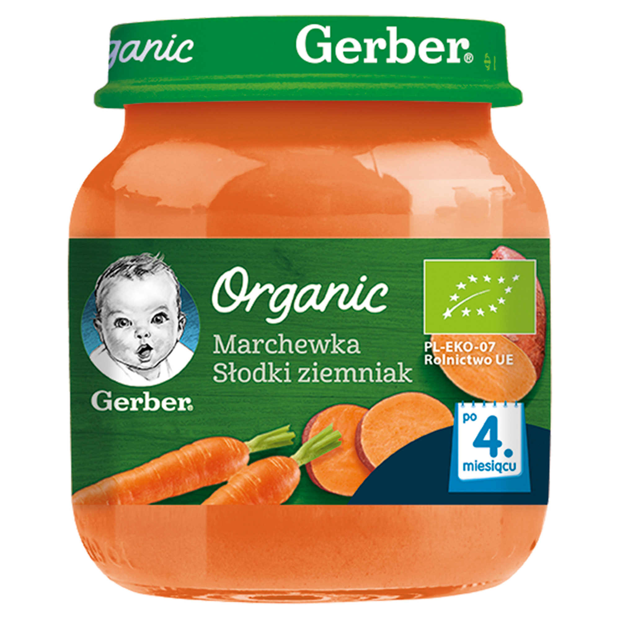 GERBER ORGANIC Marchewka Słodki ziemniak po 4 miesiącu - 125 g zdjęcie