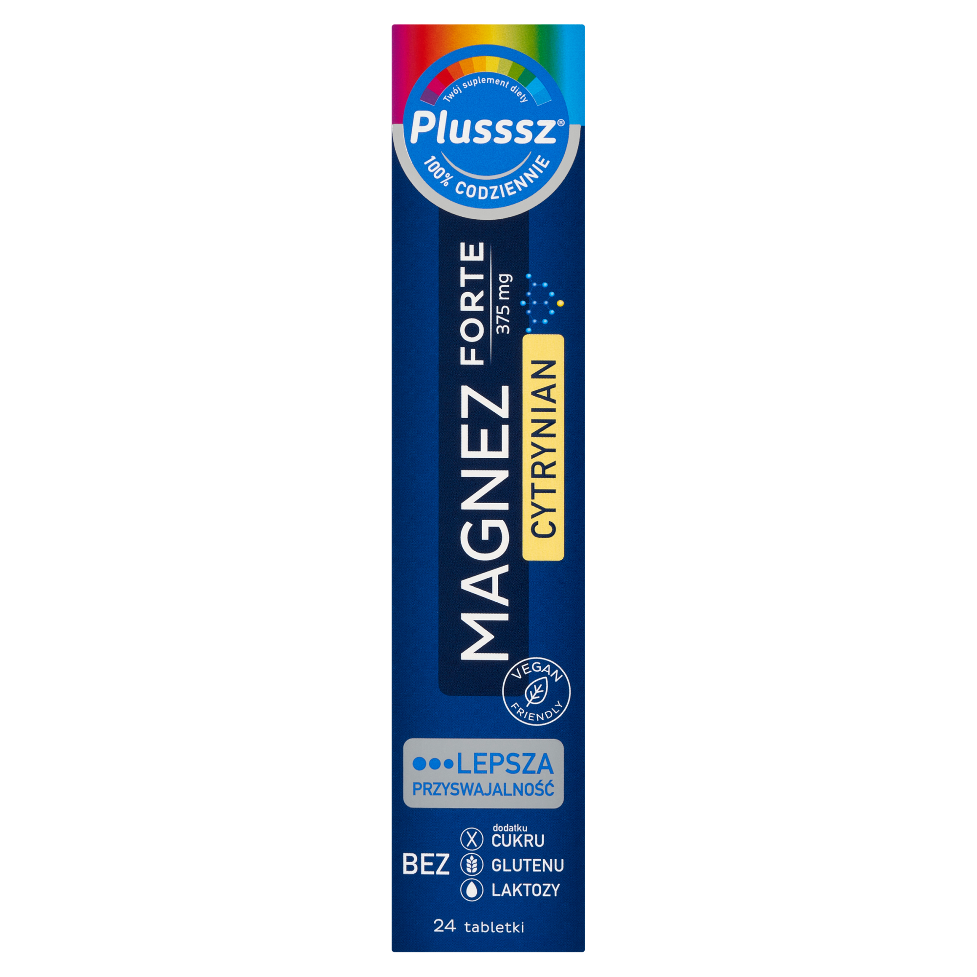 Plusssz Magnez Forte Cytrynian 375 mg, 24 tabl. mus. zdjęcie
