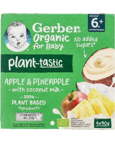 Gerber Organic Deserek jabłko ananas z musem kokosowym po 6. miesiącu, 4 x 90 g zdjęcie