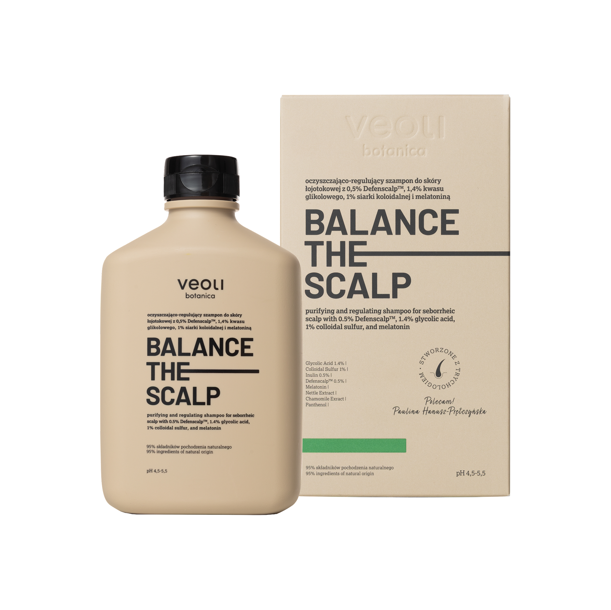Veoli Botanica Balance The Scalp oczyszczająco-regulujący szampon do skóry łojotokowej, 300 ml