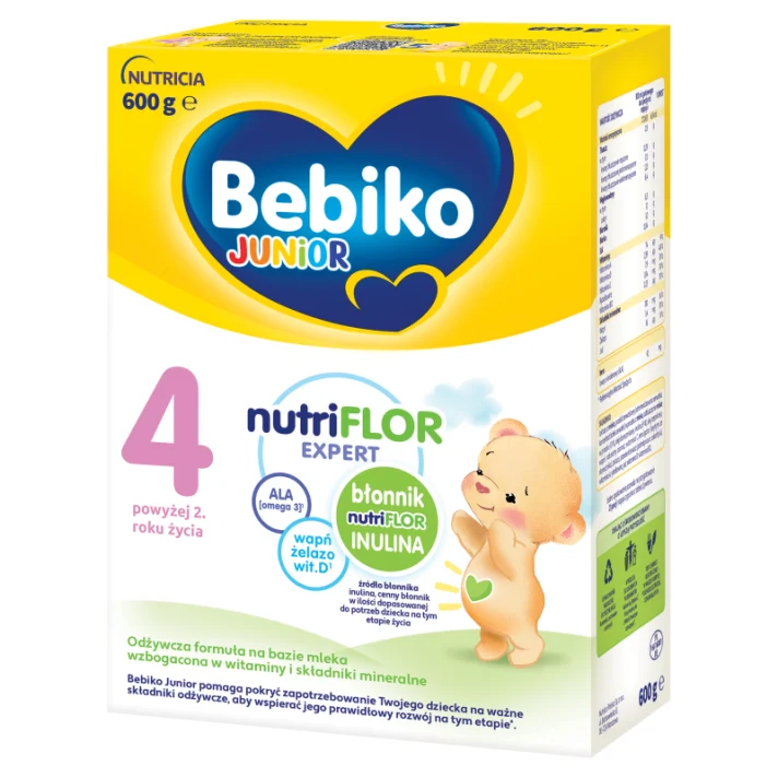 Bebiko Junior 4 NUTRIflor Expert, odżywcza formuła na bazie mleka, powyżej 2. roku życia, proszek, 600 g zdjęcie