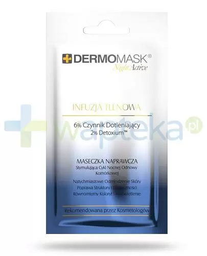 Lbiotica DermoMask Night Active Infuzja tlenowa maseczka naprawcza stymulująca cykl nocnej odnowy komórkowej 12 ml zdjęcie