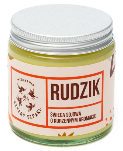 Mydlarnia Cztery Szpaki Rudzik Świeca sojowa o korzennym aromacie, 1 sztuki zdjęcie