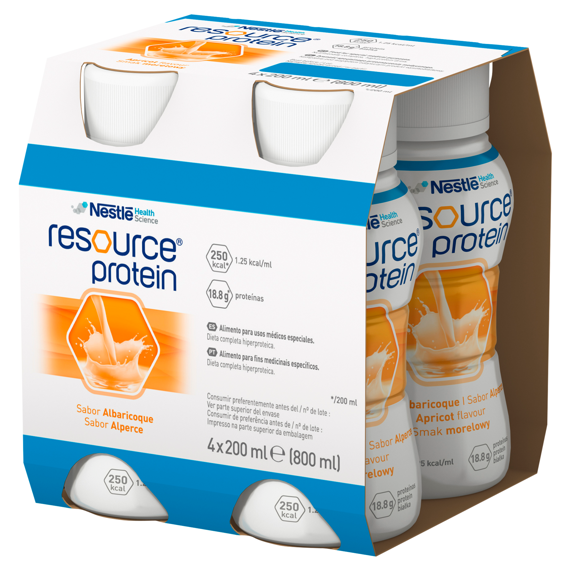 Resource Protein preparat odżywczy w płynie smak morelowy 4x 200 ml zdjęcie
