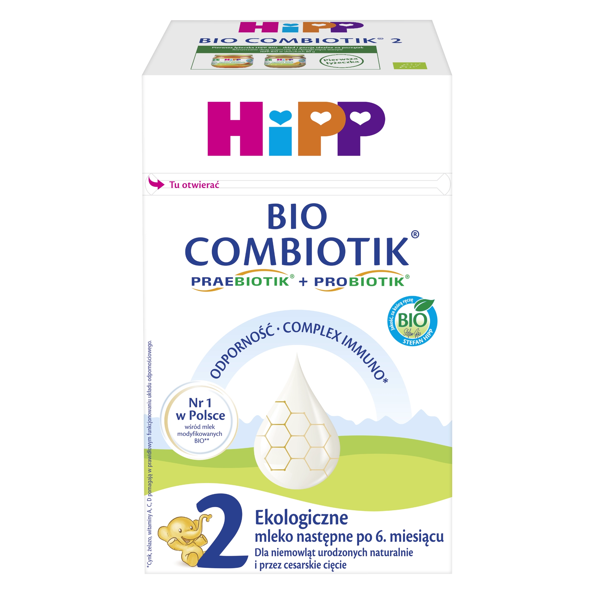 HiPP 2 BIO Combiotik, mleko następne po 6 miesiącu, 550 g zdjęcie