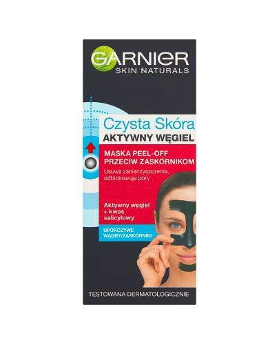 Garnier Czysta Skóra Aktywny Węgiel Maska peel-off przeciw zaskórnikom, 50 ml  zdjęcie