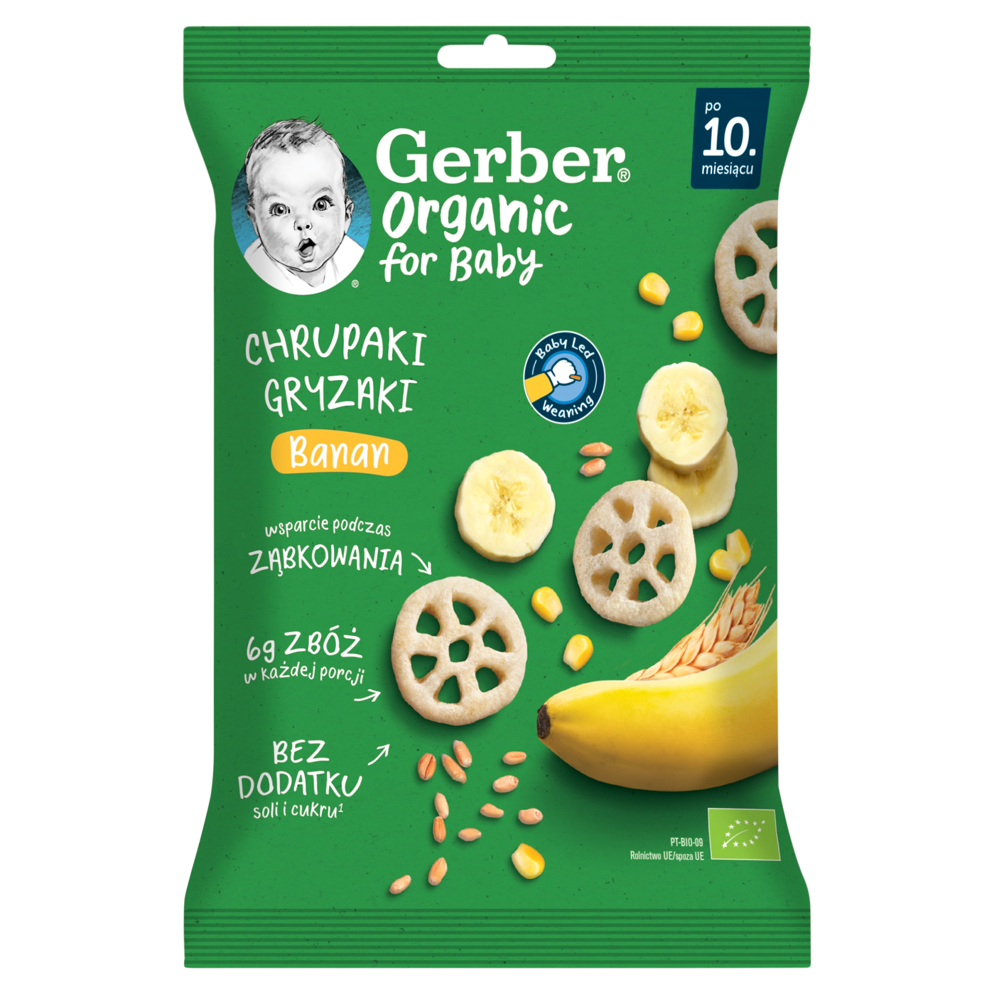 Gerber Organic Chrupaki gryzaki banan po 10. miesiącu, 28 g zdjęcie