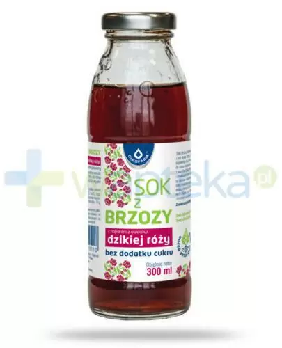 Oleofarm sok z brzozy z naparem z owoców dzikiej róży bez dodatku cukru, płyn 300 ml zdjęcie