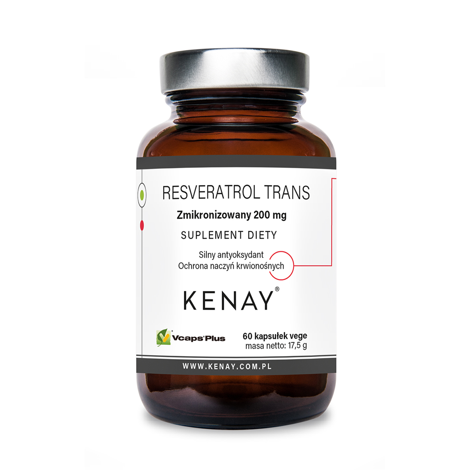 Kenay, Resveratrol Trans zmikronizowany 200 mg, kapsułki, 60 sztuk zdjęcie