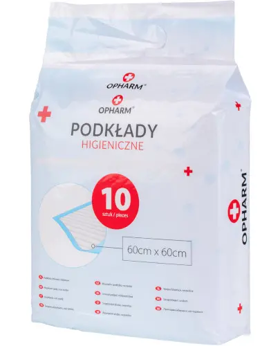 Opharm podkłady higieniczne 60 x 60 cm 10 sztuk zdjęcie