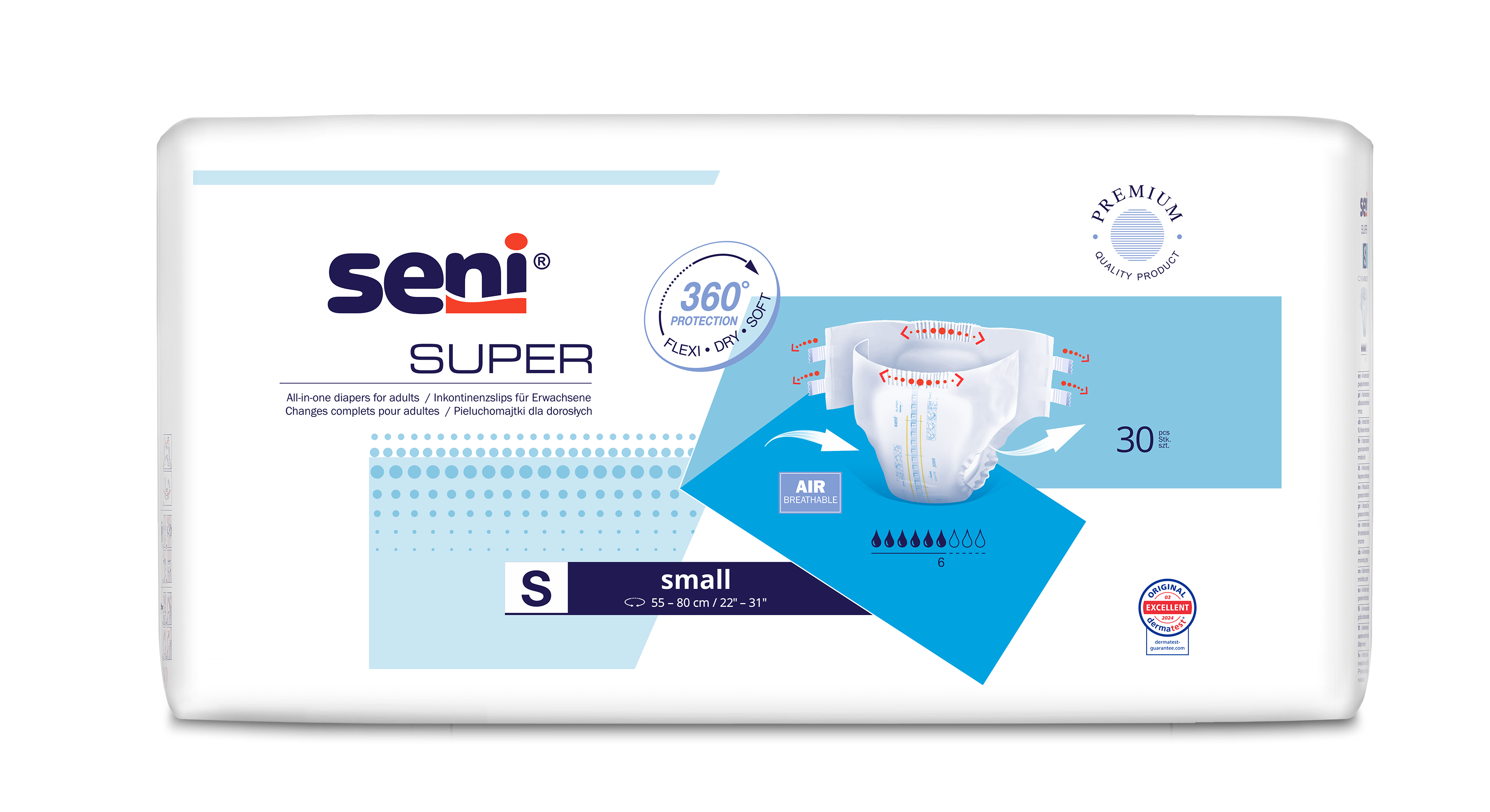 Seni Super, pieluchomajtki dla dorosłych zapinane na rzepy S, 30 sztuk zdjęcie