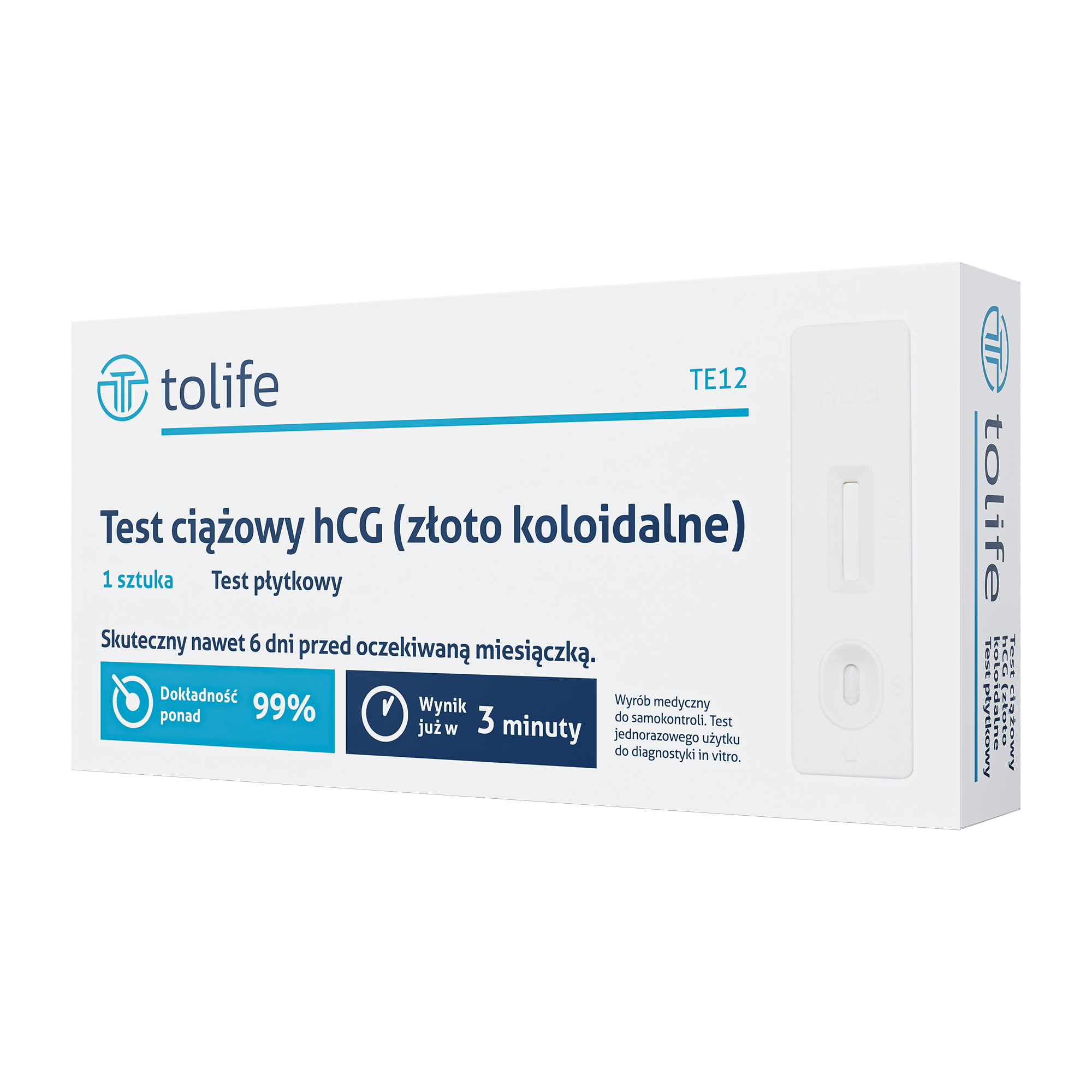 Test ciążowy płytkowy, 1 sztuka