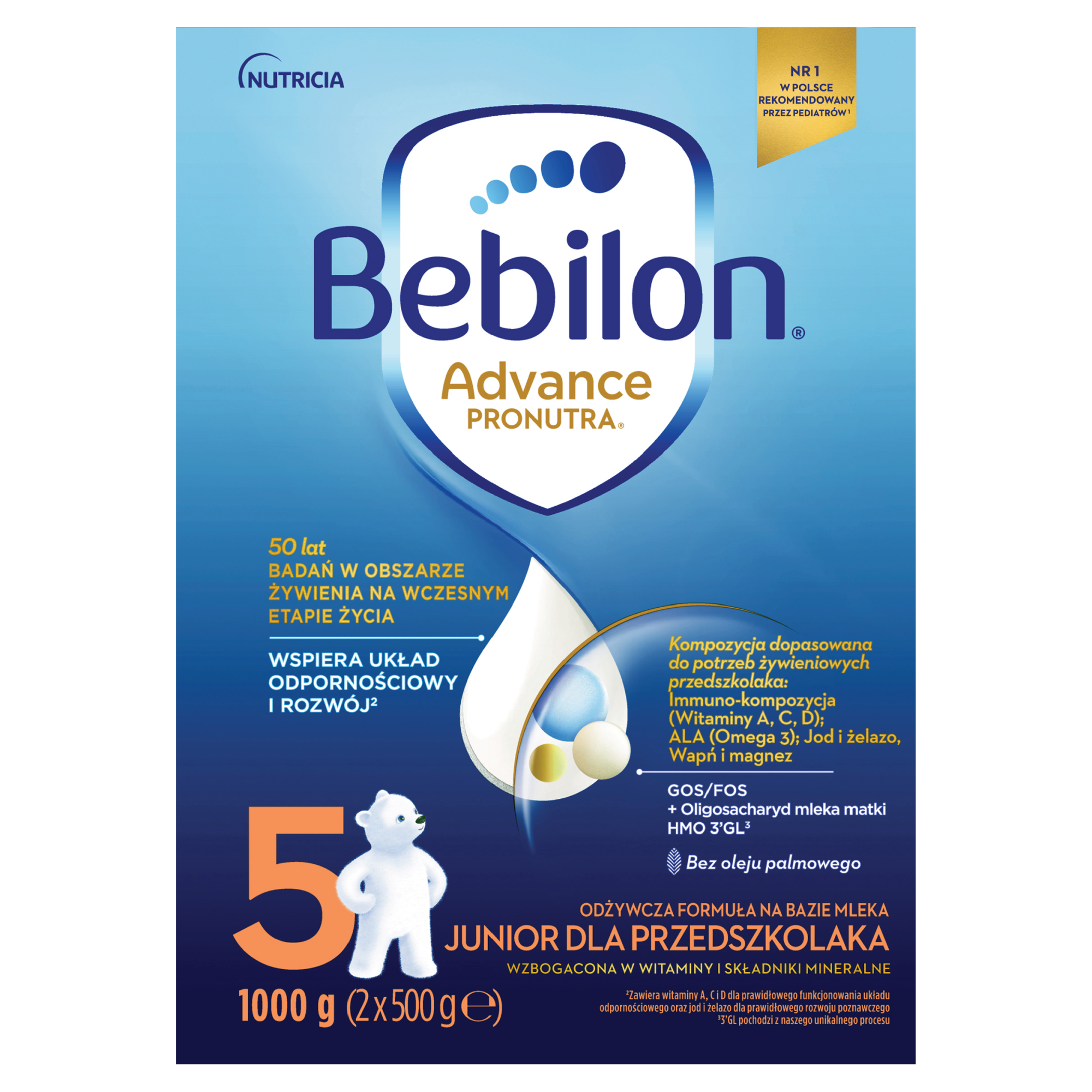 Bebilon 5 Pronutra Advance mleko modyfikowane powyżej 2,5 roku życia 1000 g zdjęcie