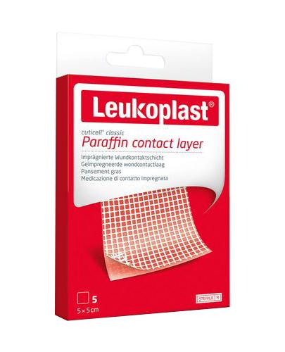 Leukoplast® Cuticell® Paraffin, opatrunek impregnowany parafiną, 5 x 5 cm, 5 sztuk  zdjęcie