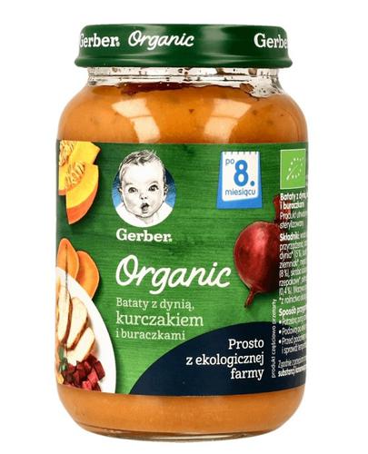 Gerber Organic Bataty z dynią, kurczakiem i buraczkami po 8 miesiącu, 190 g zdjęcie