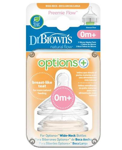 Dr Brown's Smoczek do butelki Preemie Flow Options+ - 2 szt. - cena, opinie, stosowanie zdjęcie