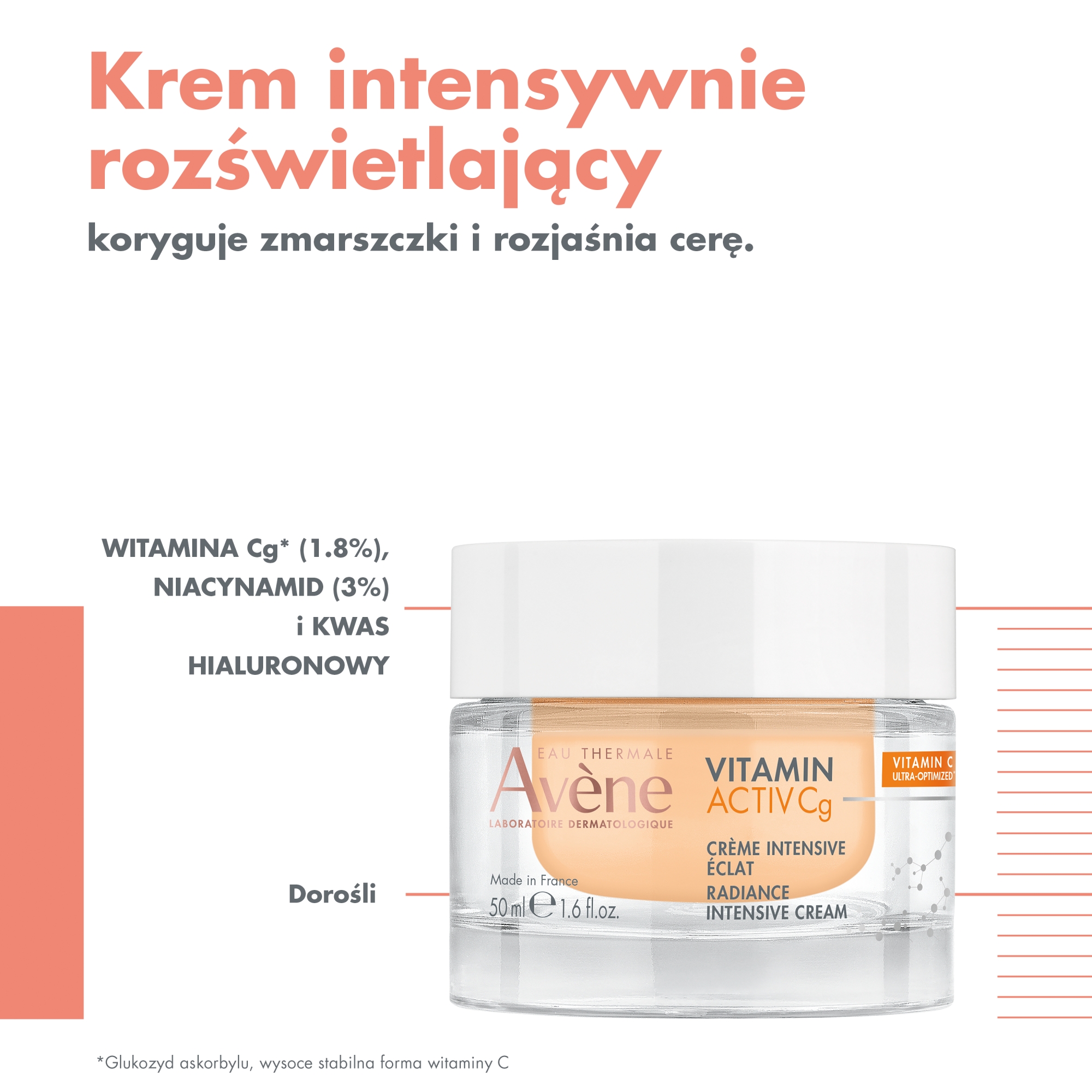 AVENE Vitamin Activ Cg, krem intensywnie rozjaśniający, 50 ml