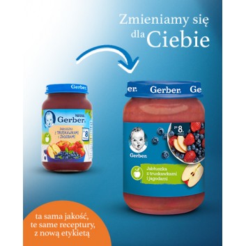 Nestlé Gerber Jabłuszka z truskawkami i jagodami po 8 miesiącu 190 g