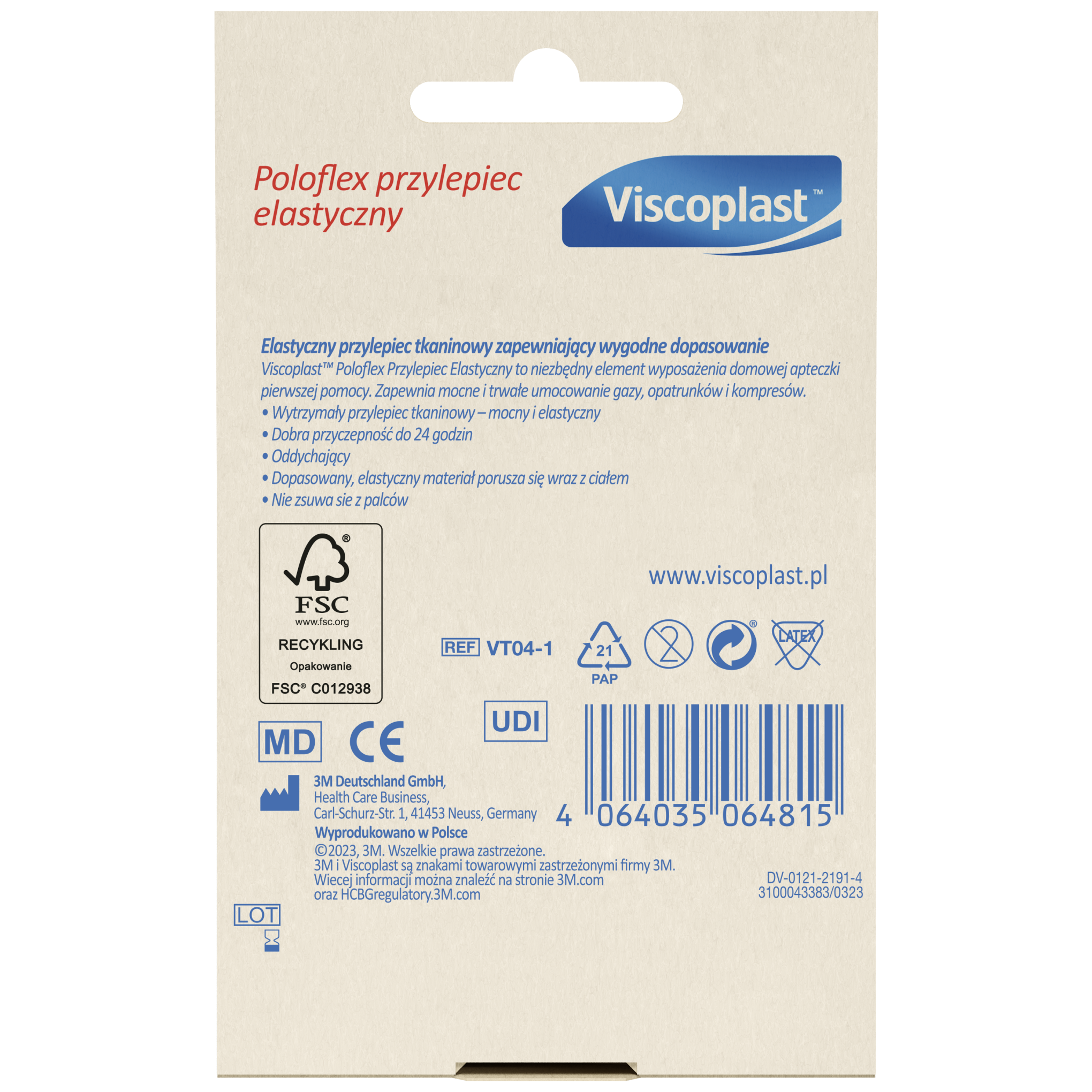 Viscoplast Poloflex przylepiec elastyczny 4,2 m x 12,5 mm 1 sztuka