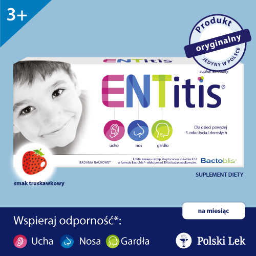 ENTitis, smak truskawkowy, pastylki do ssania, 30 sztuk