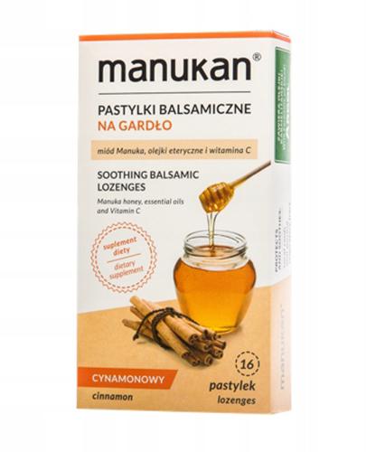 Manukan Cynamonowy Pastylki balsamiczne na gardło, 16 pastylek zdjęcie