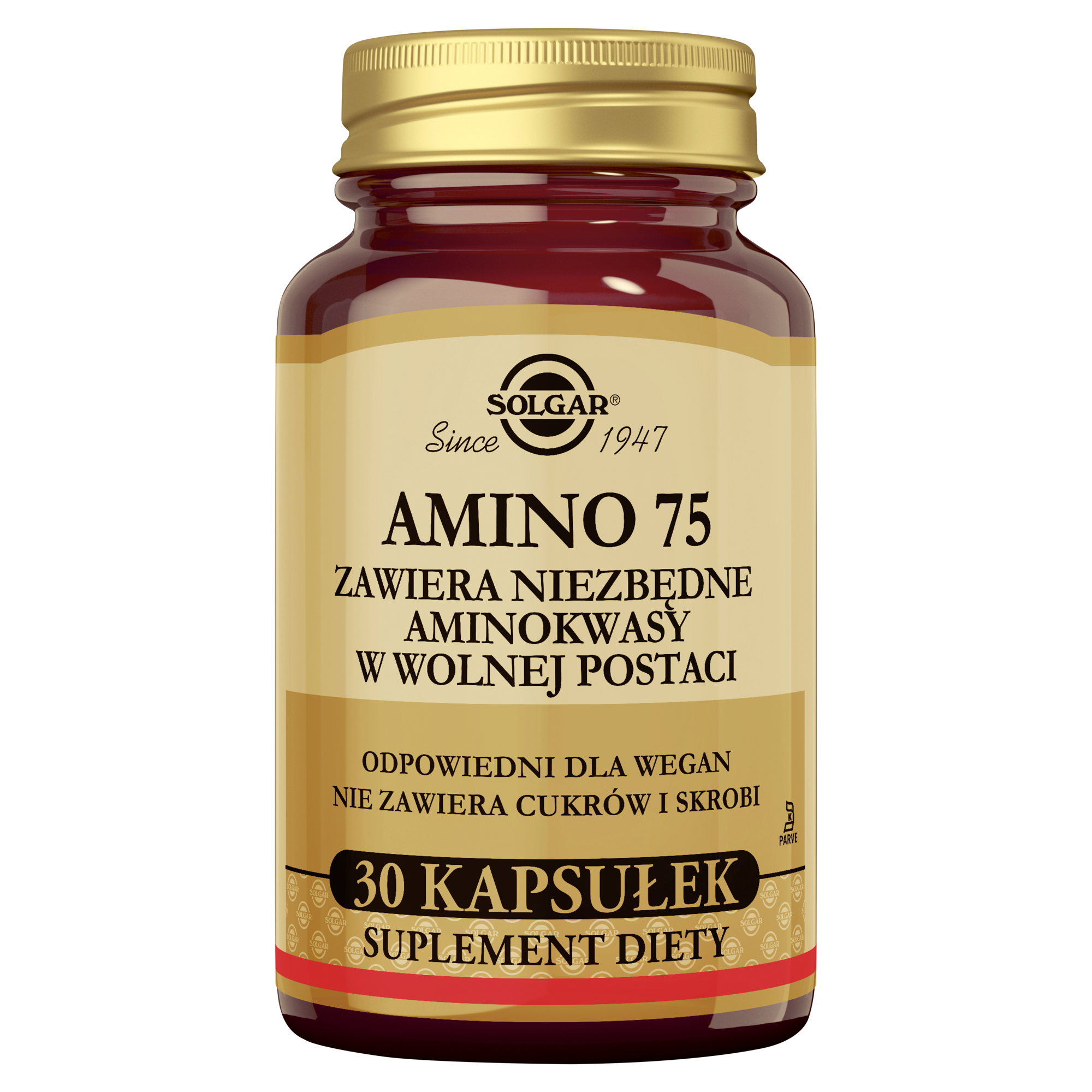 SOLGAR Amino 75 kompletny zestaw aminokwasów egzogennych 30 kapsułek zdjęcie