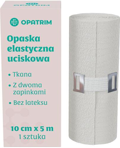 Opatrim opaska uciskowa tkana elastyczna bez lateksu z 2 zapinkami 10 cm x 5 m 1 sztuka zdjęcie