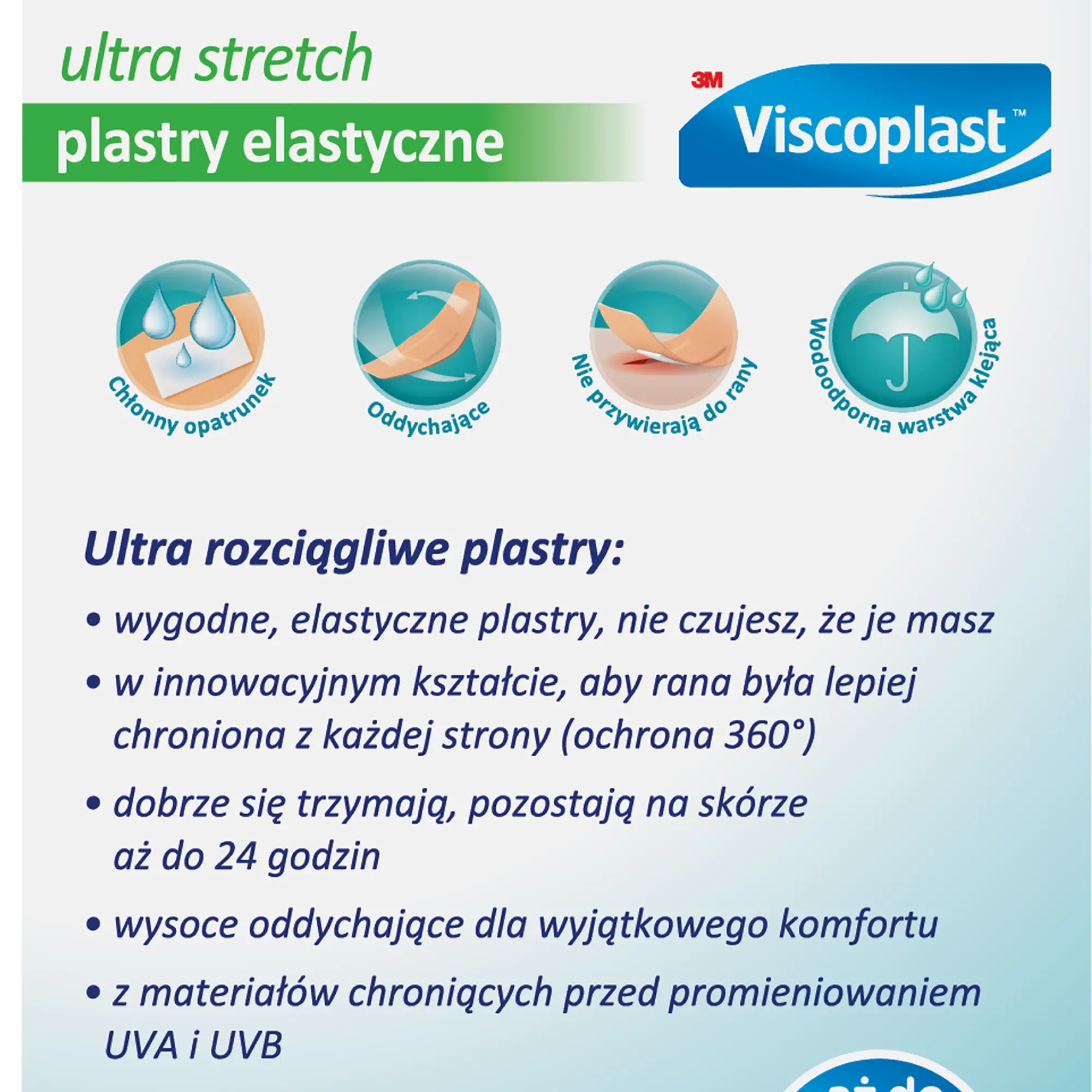 Viscoplast Ultra Stretch zestaw plastrów 3 rozmiary 20 sztuk