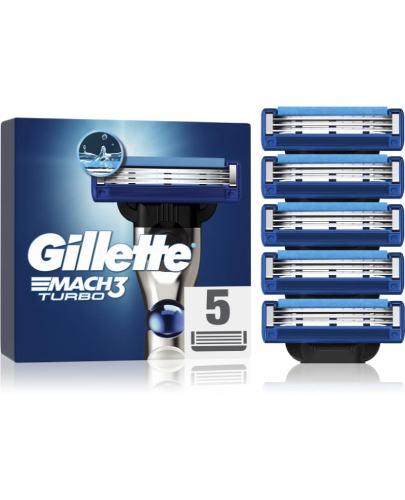 Gillette Mach3 Turbo Ostrza wymienne do maszynki do golenia dla mężczyzn, 5 sztuk zdjęcie