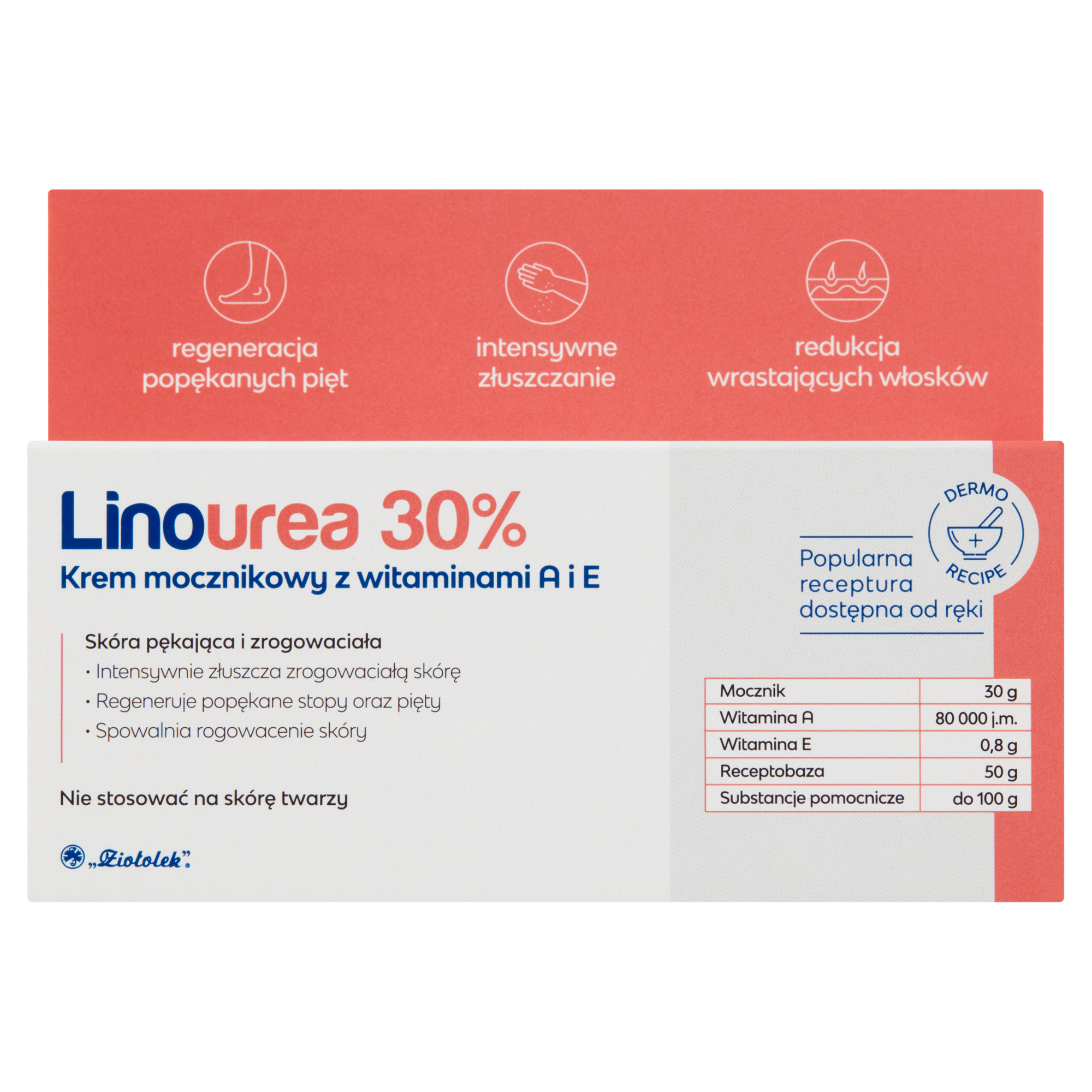 LinoUrea 30% krem mocznikowy z witaminami A i E 50 g zdjęcie