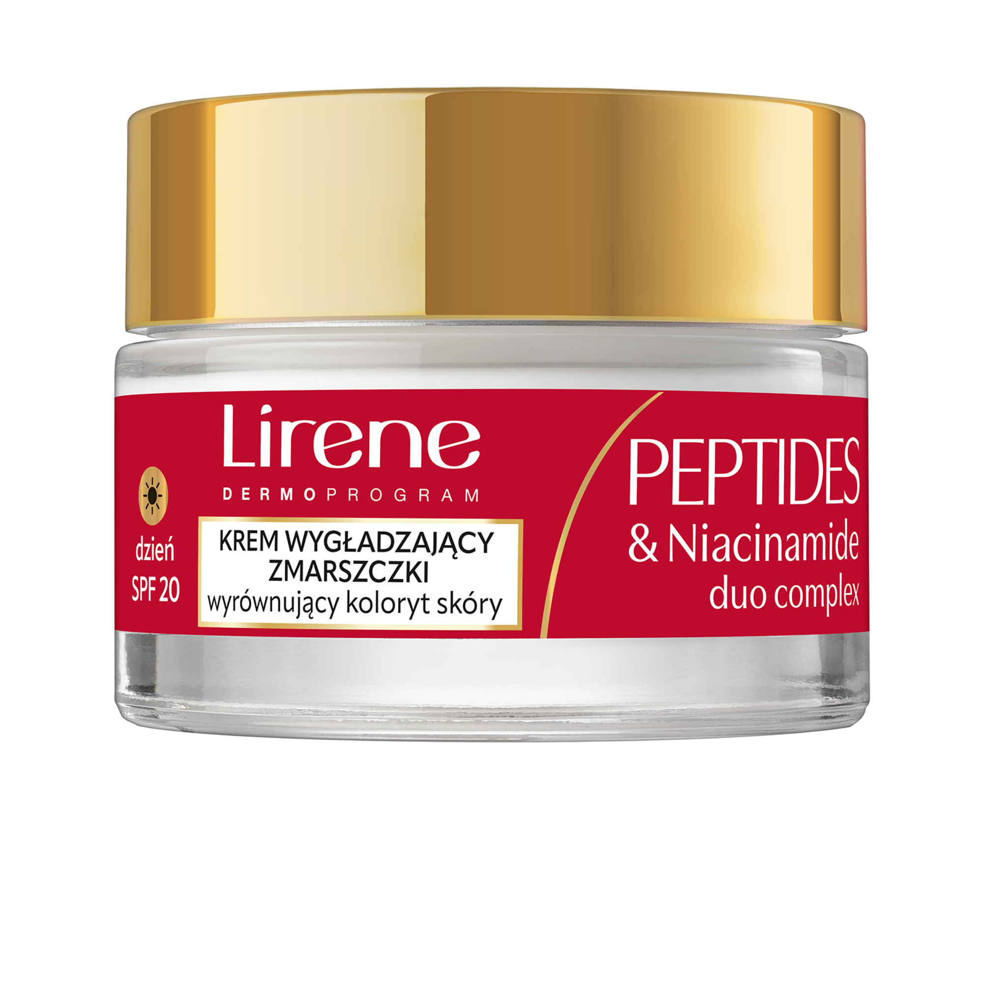 Lirene Krem wygładzający zmarszczki, wyrównujący koloryt skóry na dzień SPF 20 60+, 50 ml